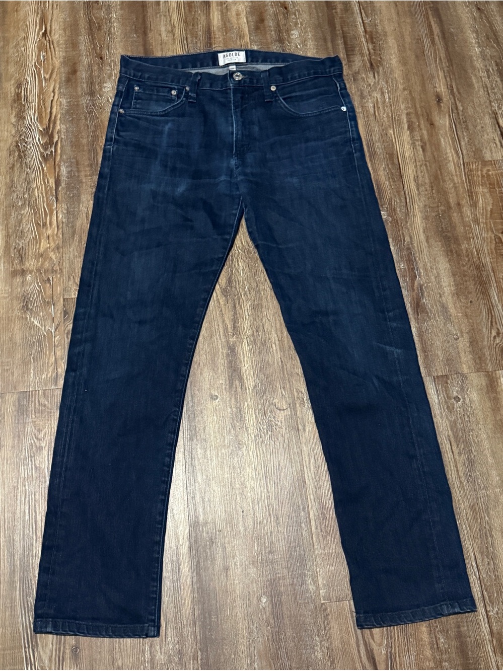 Agolde Premium Slim Leg Jeans Women's 31 High Rise Relaxed Fit in Dark Wash Deni